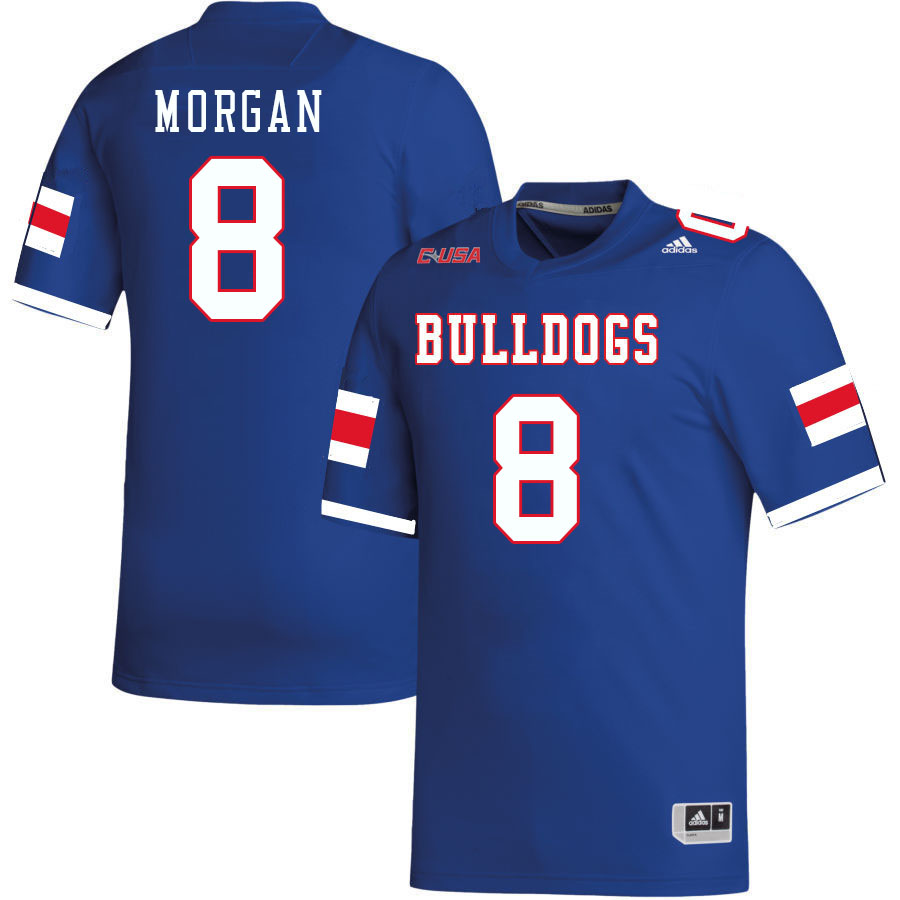 Men-Youth #8 Jakelyn Morgan Louisiana Tech Bulldogs 2023 College Football Jerseys Stitched-Blue
